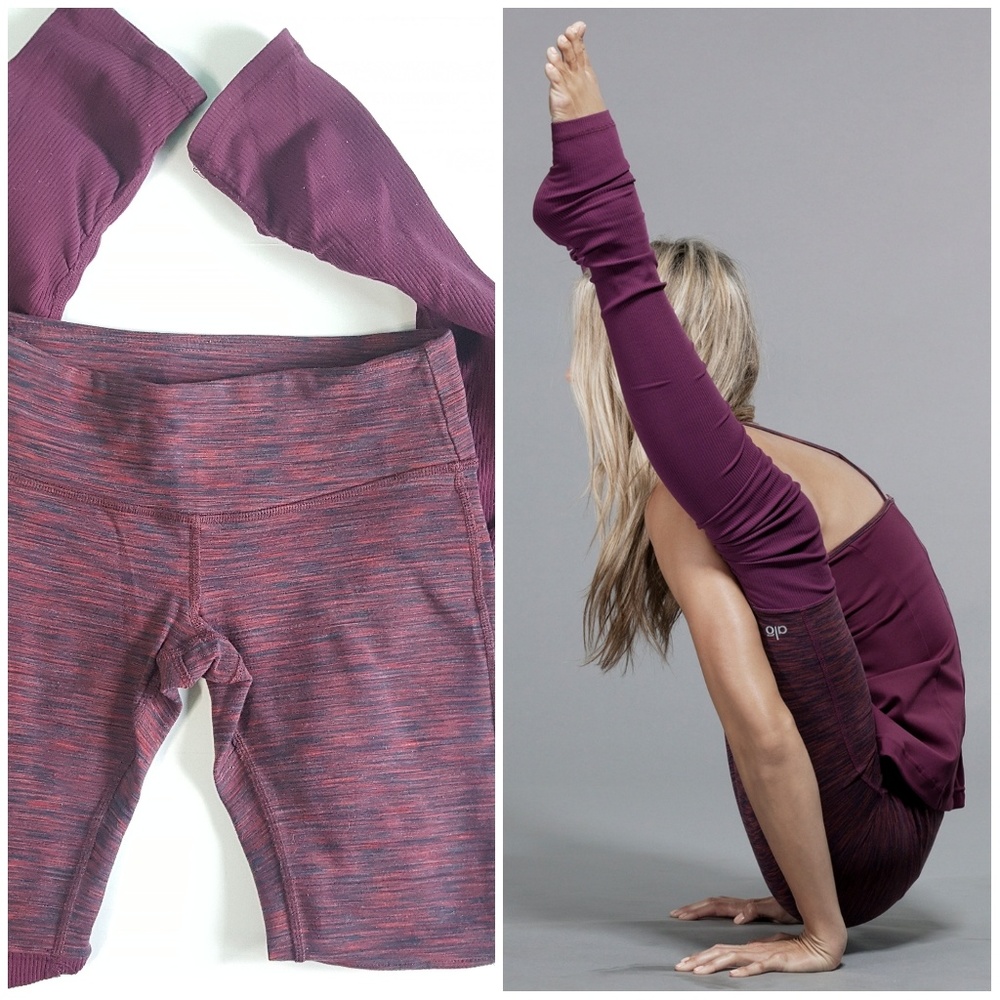 Garnet Alo Goddess Ribbed Legging Size XS